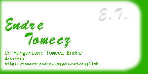 endre tomecz business card